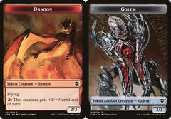 Dragon (007) // Golem (009) Double-Sided Token - Foil