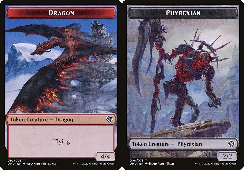 Dragon (010) // Phyrexian (008) Double-Sided Token - Foil