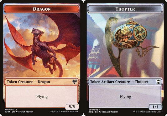 Dragon (011) // Thopter (008) Double-Sided Token