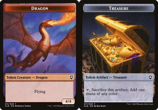 Dragon (011) // Treasure (017) Double-Sided Token - Foil
