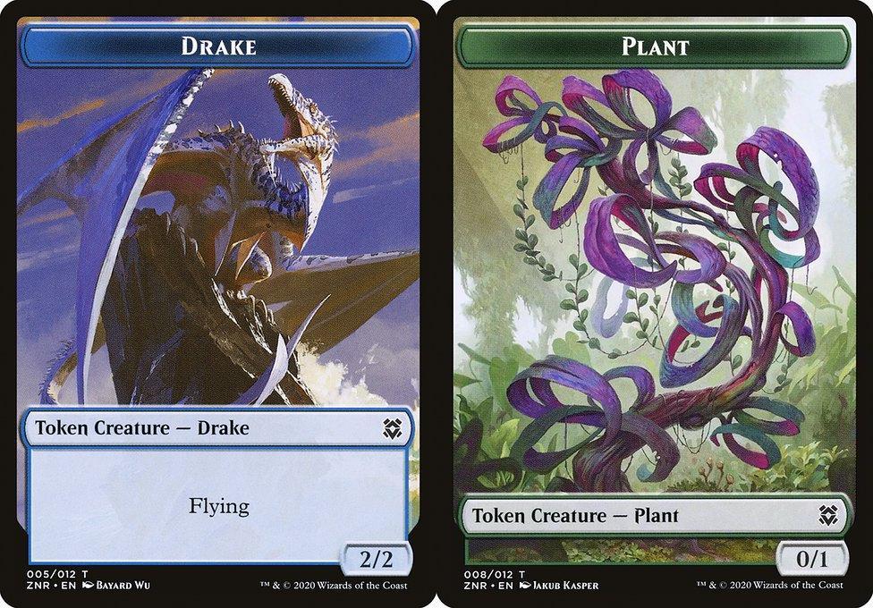 Drake (005) // Plant (008) Double-Sided Token - Foil