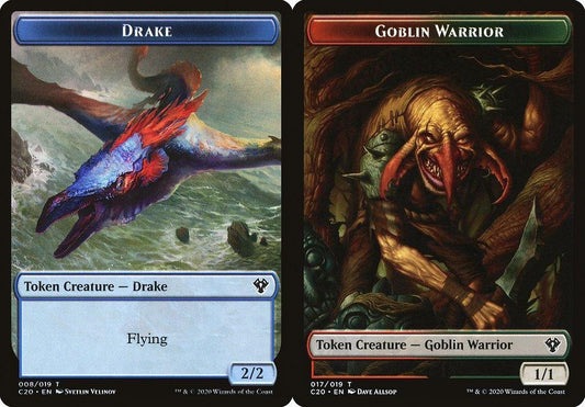 Drake (008) // Goblin Warrior (017) Double-Sided Token