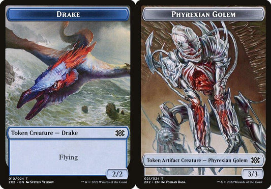 Drake (010) // Phyrexian Golem (021) Double-Sided Token - Foil