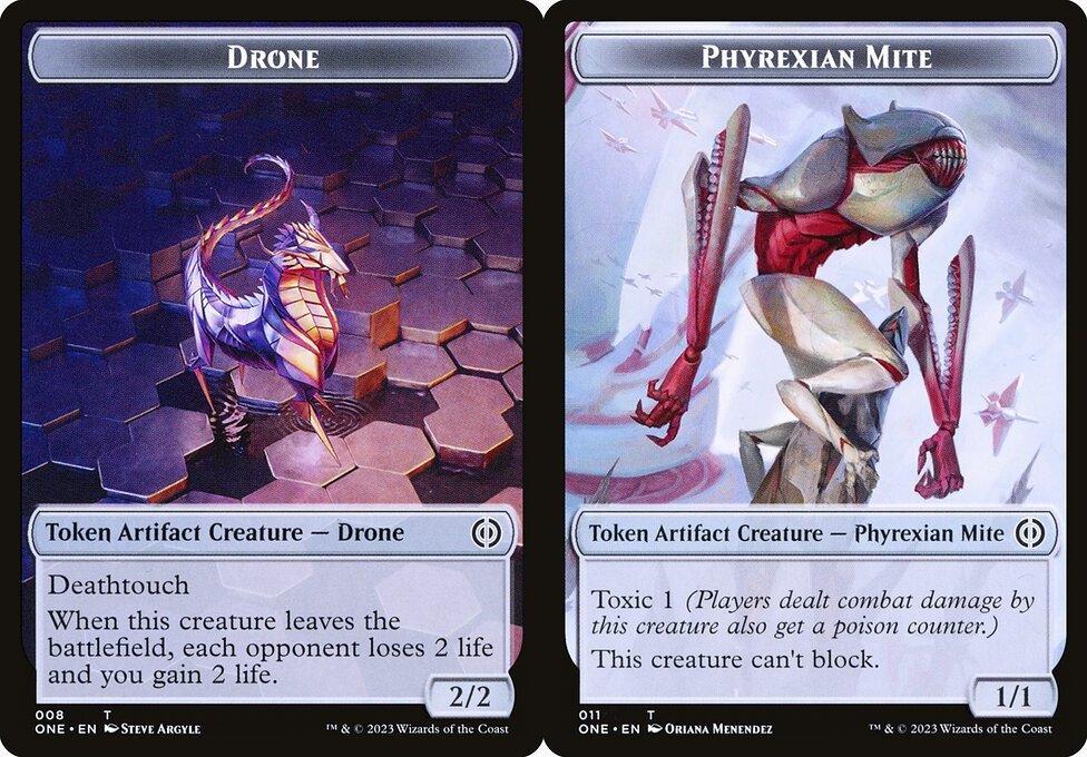 Drone (008) // Phyrexian Mite (011) Double-Sided Token - Foil