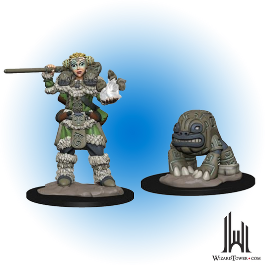 Wardlings Figures - Girl Druid & Stone Creature