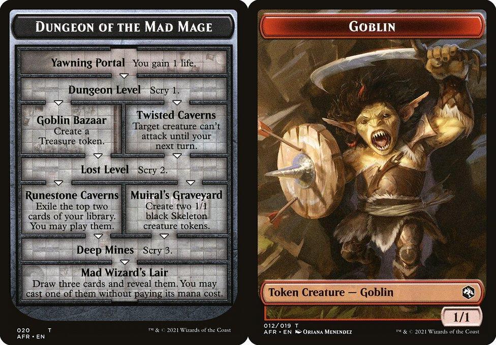 Dungeon of the Mad Mage (020) // Goblin (012) Double-Sided Token - Foil