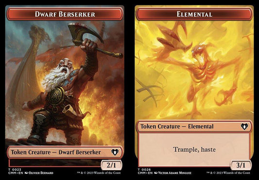 Dwarf Berserker (0023) // Elemental (0026) Double-Sided Token