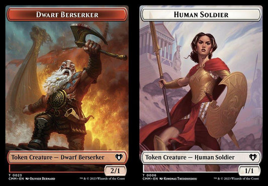 Dwarf Berserker (0023) // Human Soldier (0006) Double-Sided Token - Foil