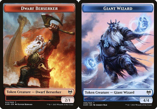 Dwarf Berserker (012) // Giant Wizard (006) Double-Sided Token - Foil