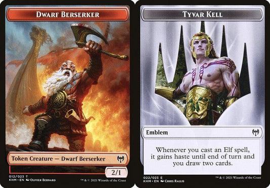 Dwarf Berserker (012) // Tyvar Kell Emblem (022) Double-Sided Token - Foil