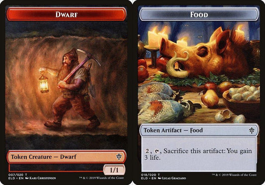 Dwarf (007) // Food (018) Double-Sided Token - Foil