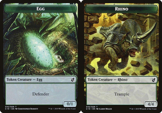 Egg (016) // Rhino (018) Double-Sided Token