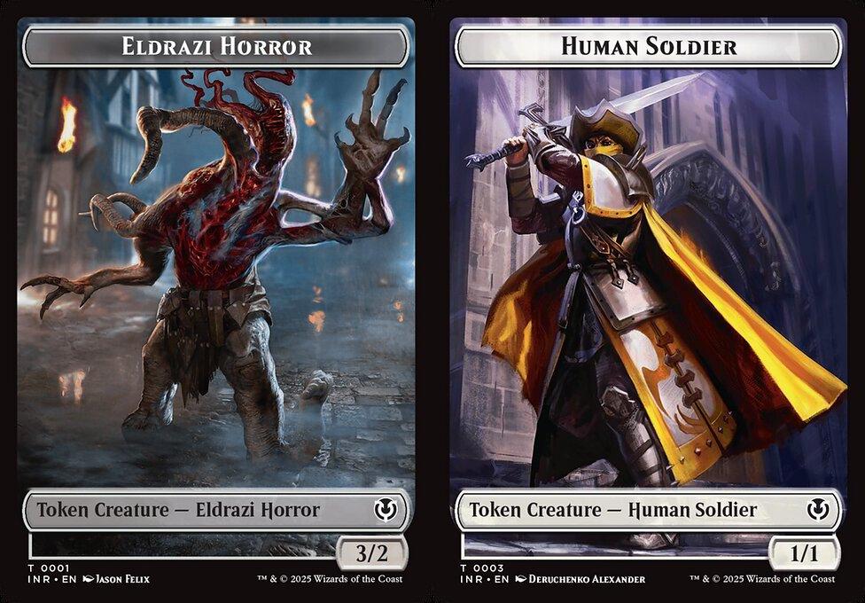 Eldrazi Horror (0001) // Human Soldier (0003) Double-Sided Token
