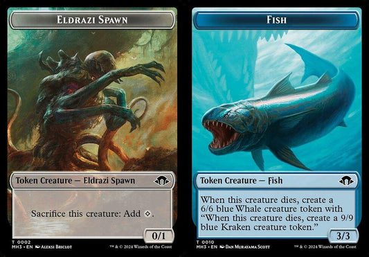 Eldrazi Spawn (0002) // Fish (0010) Double-Sided Token - Foil