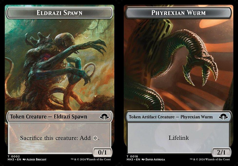 Eldrazi Spawn (0002) // Phyrexian Wurm (0018) Double-Sided Token - Foil