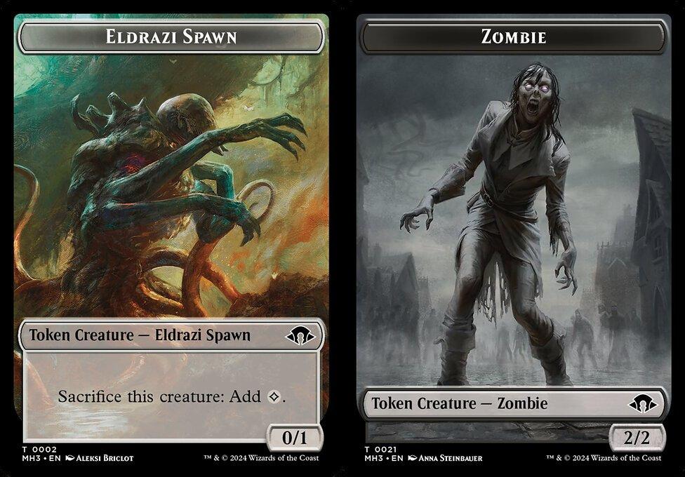 Eldrazi Spawn (0002) // Zombie (0021) Double-Sided Token - Foil