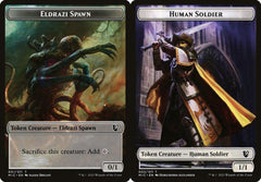Eldrazi Spawn (001) // Human Soldier (002) Double-Sided Token