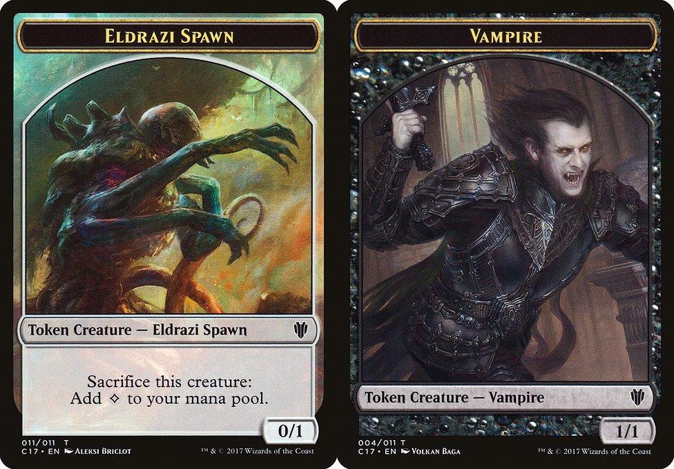 Eldrazi Spawn (011) // Vampire (004) Double-Sided Token