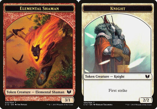 Elemental Shaman (010) // Knight (004) Double-Sided Token