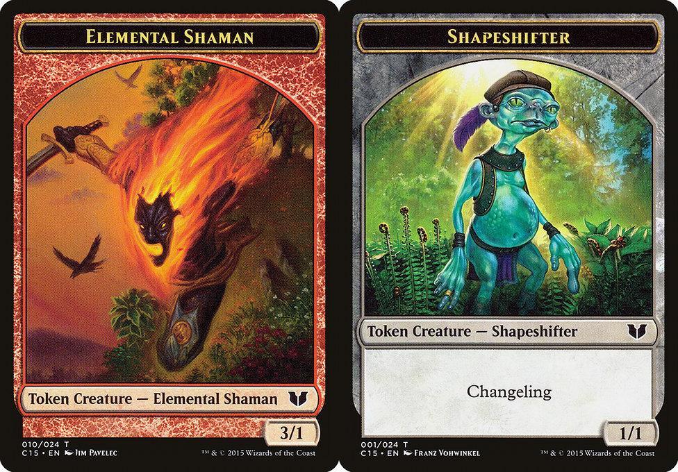 Elemental Shaman (010) // Shapeshifter (001) Double-Sided Token