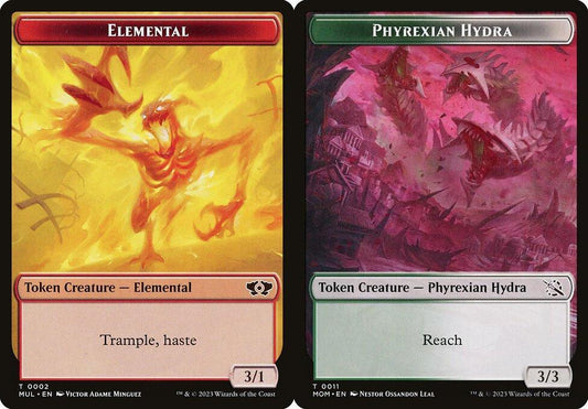 Elemental (0002) // Phyrexian Hydra (0011) Double-Sided Token - Foil