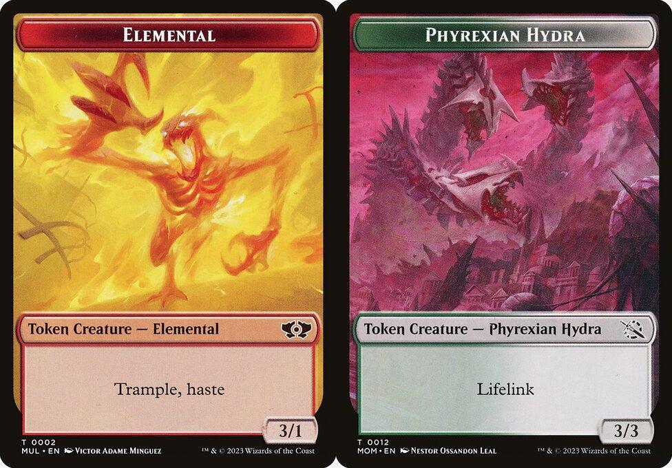 Elemental (0002) // Phyrexian Hydra (0012) Double-Sided Token - Foil