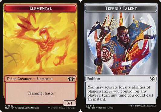 Elemental (0002) // Teferi's Talent Emblem (0044) Double-Sided Token - Foil