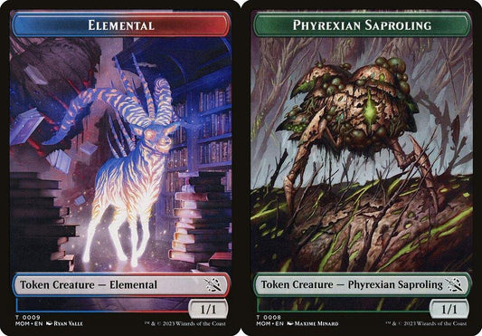 Elemental (0009) // Phyrexian Saproling (0008) Double-Sided Token - Foil