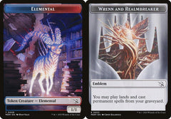 Elemental (0009) // Wrenn and Realmbreaker Emblem (0023) Double-Sided Token - Foil