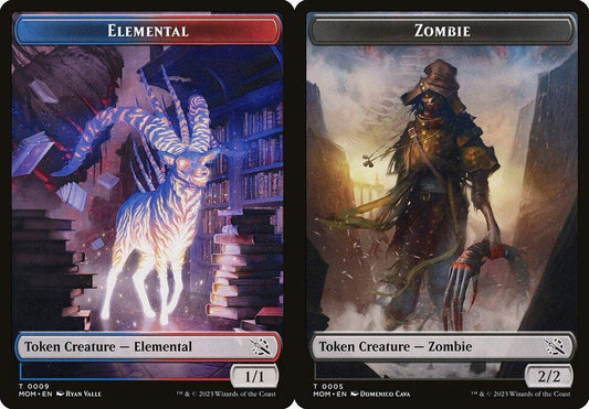 Elemental (0009) // Zombie (0005) Double-Sided Token - Foil