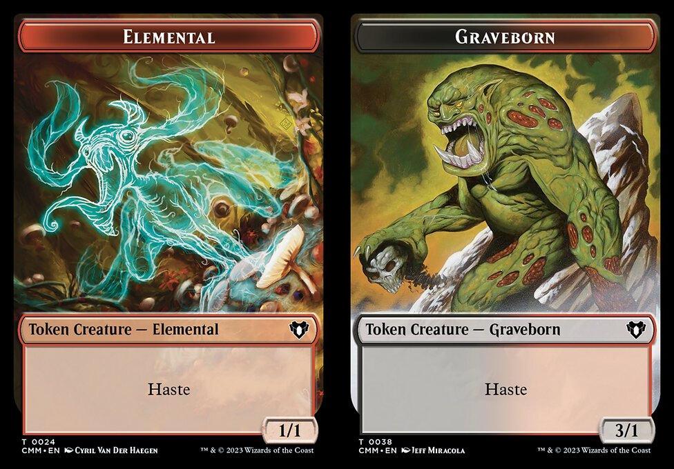 Elemental (0024) // Graveborn (0038) Double-Sided Token - Foil