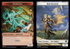 Elemental (0024) // Kor Soldier (0008) Double-Sided Token - Foil