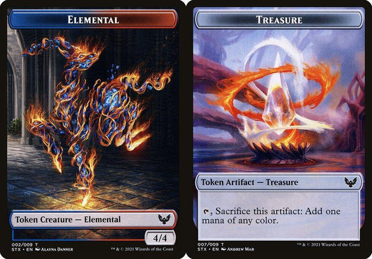 Elemental (002) // Treasure (007) Double-Sided Token - Foil