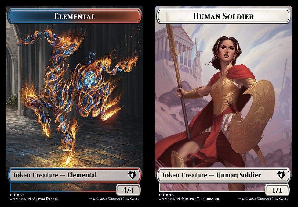 Elemental (0037) // Human Soldier (0006) Double-Sided Token - Foil