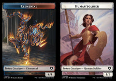 Elemental (0037) // Human Soldier (0006) Double-Sided Token - Foil