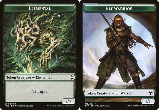 Elemental (006) // Elf Warrior (015) Double-Sided Token