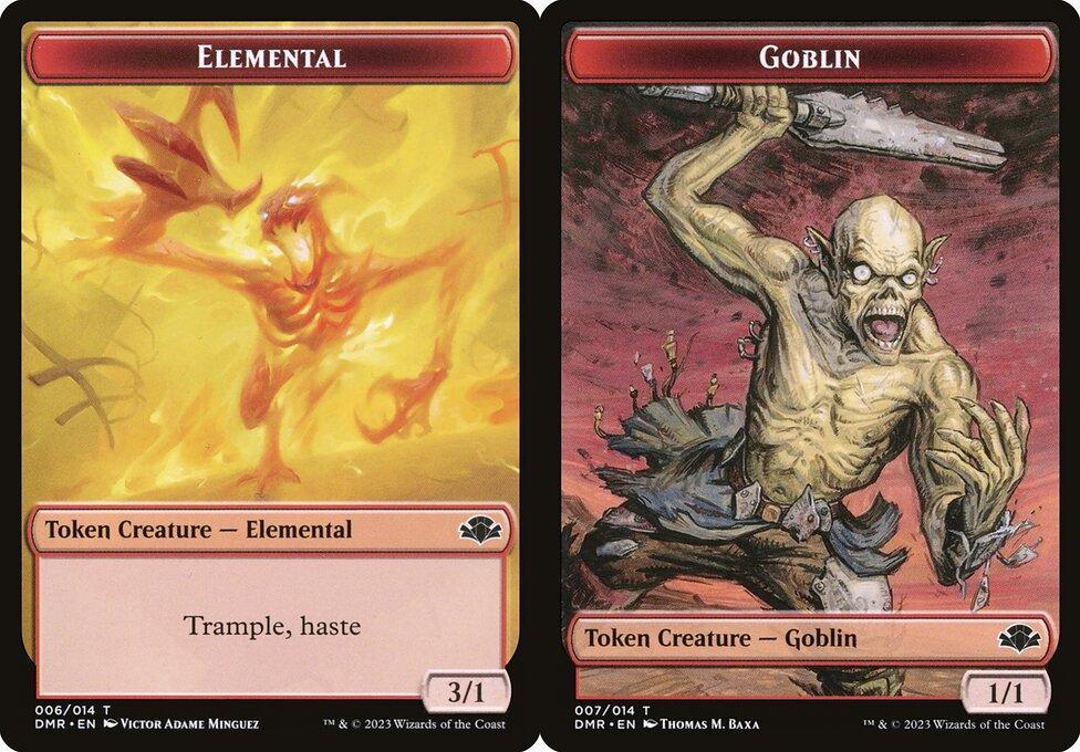 Elemental (006) // Goblin (007) Double-Sided Token - Foil