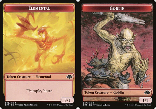 Elemental (006) // Goblin (007) Double-Sided Token - Foil