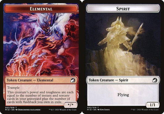 Elemental (007) // Spirit (002) Double-Sided Token - Foil