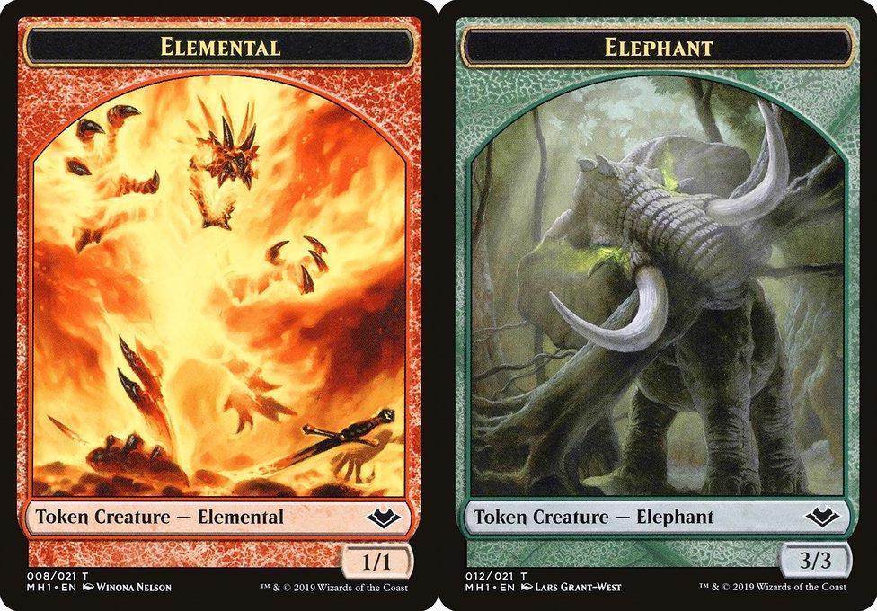 Elemental (008) // Elephant (012) Double-Sided Token