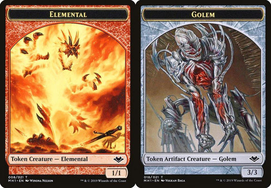Elemental (008) // Golem (018) Double-Sided Token