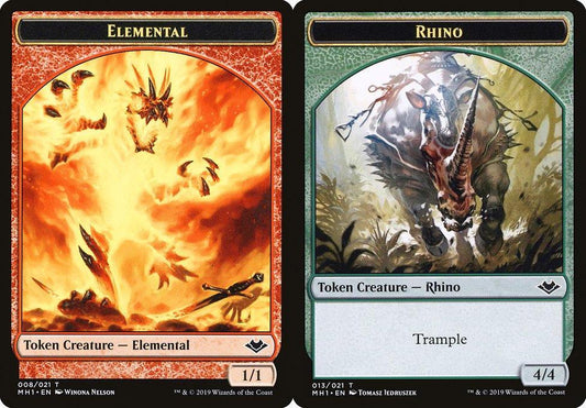 Elemental (008) // Rhino (013) Double-Sided Token