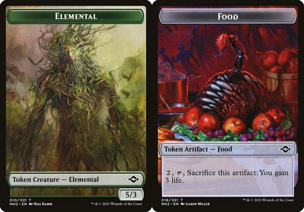 Elemental (010) // Food (018) Double-Sided Token - Foil