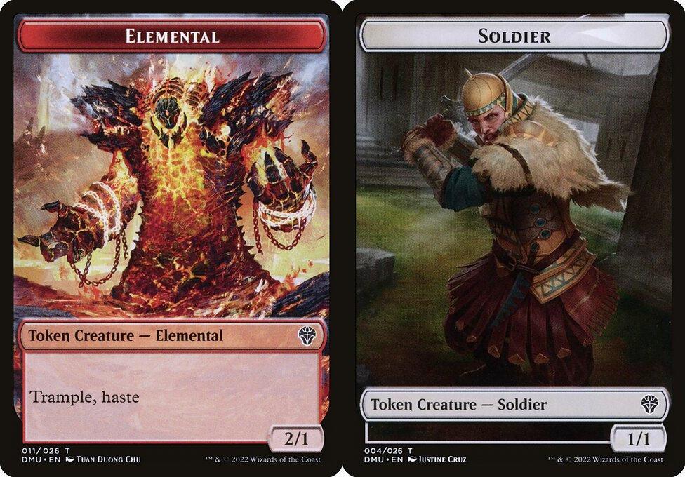 Elemental (011) // Soldier (004) Double-Sided Token - Foil