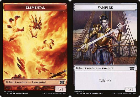 Elemental (013) // Vampire (009) Double-Sided Token - Foil