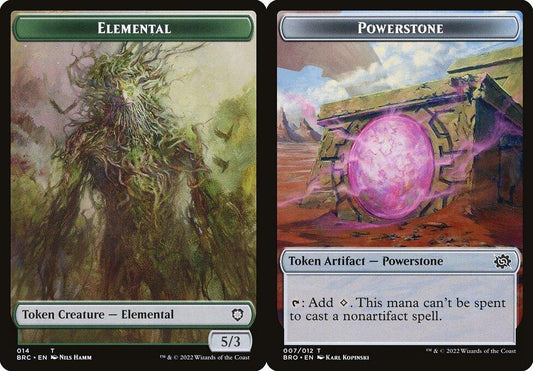 Elemental (014) // Powerstone (007) Double-Sided Token - Foil