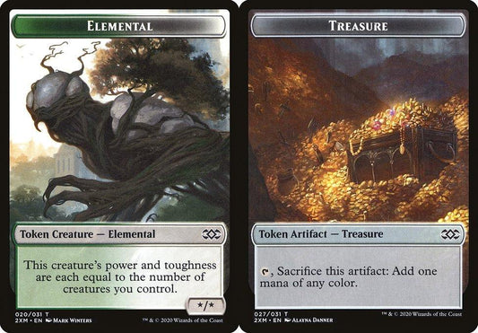 Elemental (020) // Treasure (027) Double-Sided Token - Foil