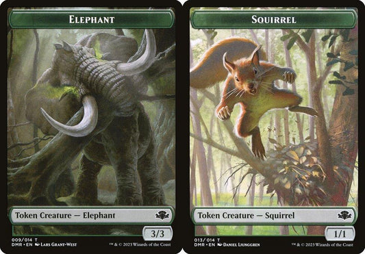 Elephant (009) // Squirrel (013) Double-Sided Token - Foil