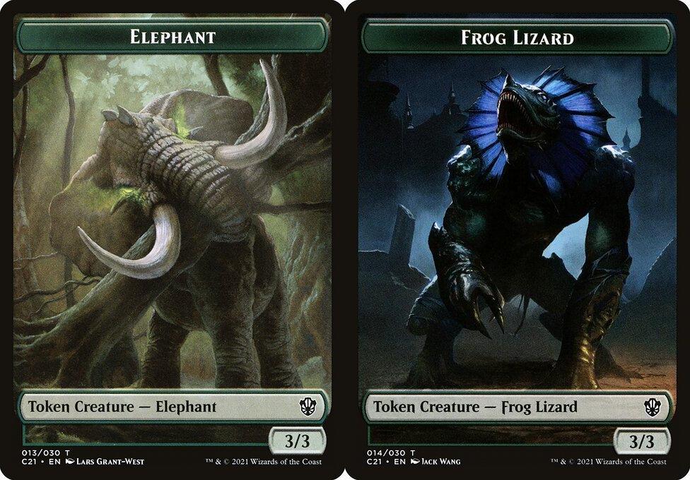 Elephant (013) // Frog Lizard (014) Double-Sided Token