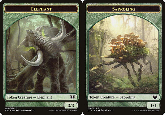 Elephant (014) // Saproling (016) Double-Sided Token